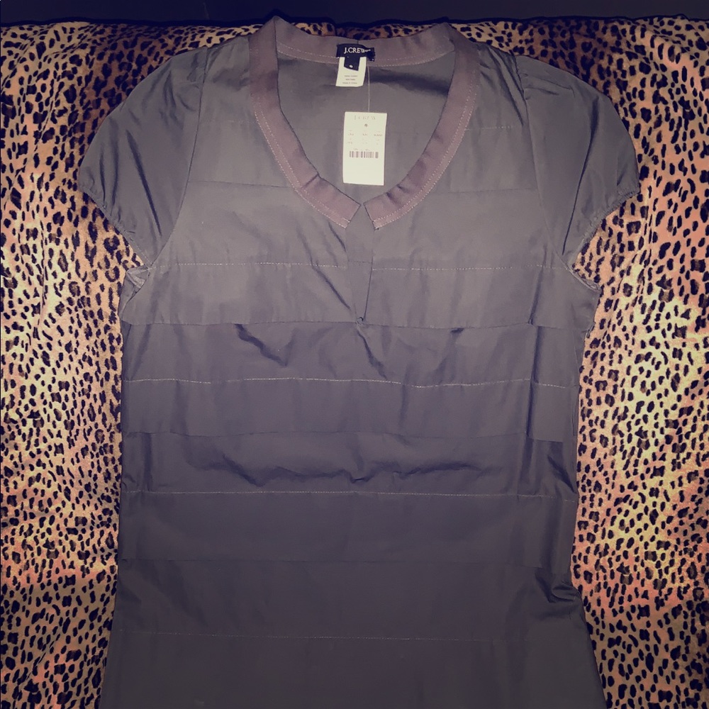 J Crew Dress Grey and Brown with Details Size 6